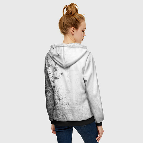 Женская толстовка на молнии Thirty Seconds to Mars - white gradient по-вертика / 3D-Черный – фото 4