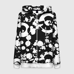 Толстовка на молнии женская Модная чб абстракция - нейроарт, цвет: 3D-белый