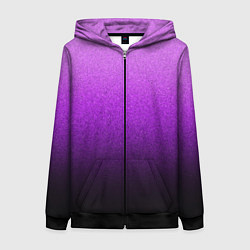 Толстовка на молнии женская Магический градиент крошка чёрно-фиолетовый, цвет: 3D-черный