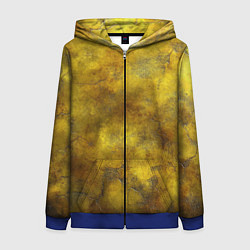 Толстовка на молнии женская Золотая ржавая текстура, цвет: 3D-синий