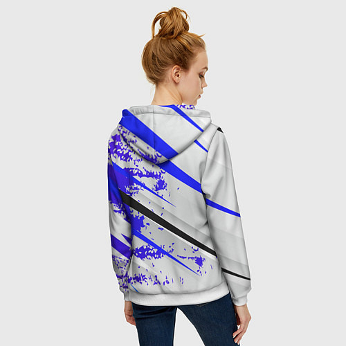 Женская толстовка на молнии Color white blue / 3D-Белый – фото 4