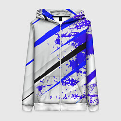 Женская толстовка на молнии Color white blue
