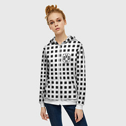 Толстовка на молнии женская Borussia pattern, цвет: 3D-белый — фото 2