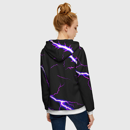 Женская толстовка на молнии Monster energy neon storm / 3D-Белый – фото 4