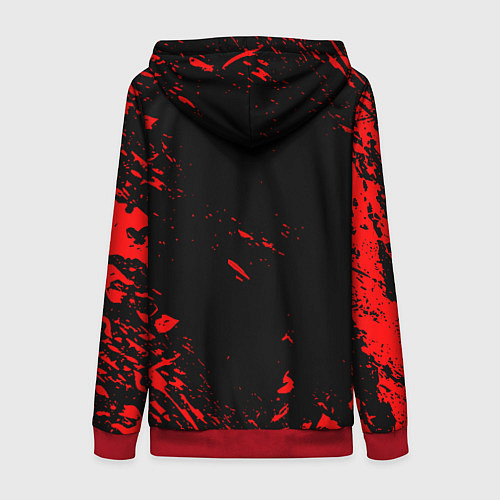 Женская толстовка на молнии Doom красные краски / 3D-Красный – фото 2