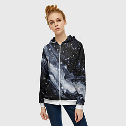 Толстовка на молнии женская Млечный путь в космоссе, цвет: 3D-белый — фото 2