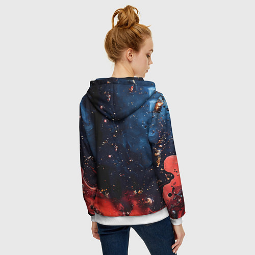 Женская толстовка на молнии Багровый туман / 3D-Белый – фото 4