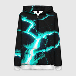 Женская толстовка на молнии Color light blue black