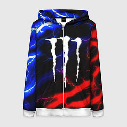 Толстовка на молнии женская Monster energy молнии неон, цвет: 3D-белый
