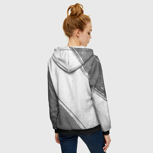 Женская толстовка на молнии Suzuki - white gradient вертикально / 3D-Черный – фото 4