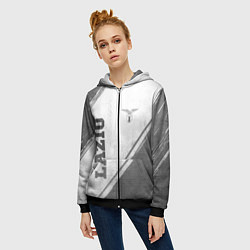 Толстовка на молнии женская Lazio - white gradient вертикально, цвет: 3D-черный — фото 2