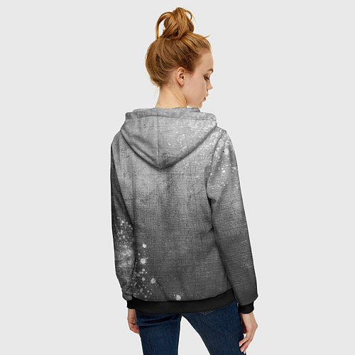 Женская толстовка на молнии Porto - grey gradient вертикально / 3D-Черный – фото 4