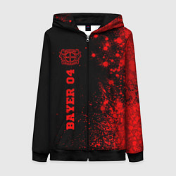 Толстовка на молнии женская Bayer 04 - red gradient по-вертикали, цвет: 3D-черный
