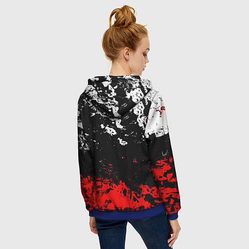 Женская толстовка на молнии Nasa краски / 3D-Синий – фото 4