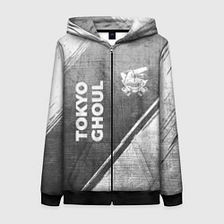 Толстовка на молнии женская Tokyo Ghoul - grey gradient вертикально, цвет: 3D-черный