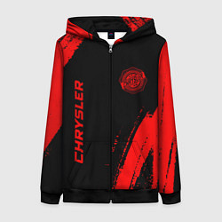 Толстовка на молнии женская Chrysler - red gradient вертикально, цвет: 3D-черный