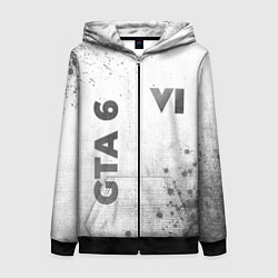 Толстовка на молнии женская GTA 6 - white gradient вертикально, цвет: 3D-черный
