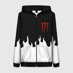 Толстовка на молнии женская Monster energy red logo, цвет: 3D-черный