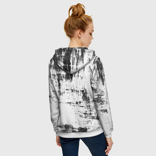 Женская толстовка на молнии Color black and white / 3D-Белый – фото 4