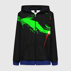 Женская толстовка на молнии Color black green red