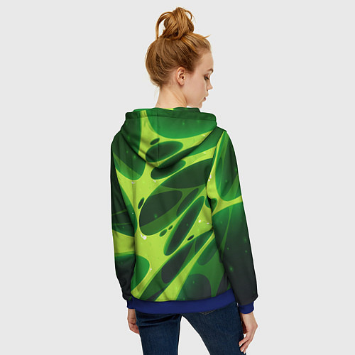 Женская толстовка на молнии Color green light green / 3D-Синий – фото 4