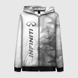 Толстовка на молнии женская Infiniti - white gradient по-вертикали, цвет: 3D-черный