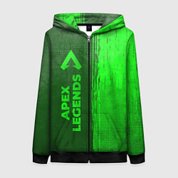 Женская толстовка на молнии Apex Legends - green gradient по-вертикали