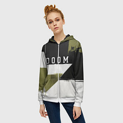 Толстовка на молнии женская Doom The Dark Ages, цвет: 3D-белый — фото 2
