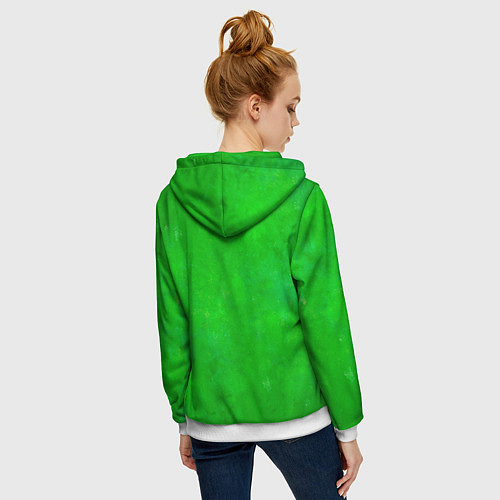 Женская толстовка на молнии Уличный зелёный фонарь / 3D-Белый – фото 4