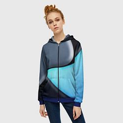 Толстовка на молнии женская Разноцветный, цвет: 3D-синий — фото 2
