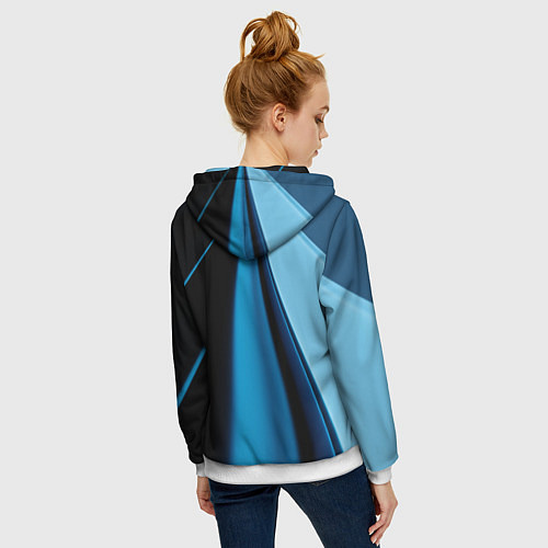 Женская толстовка на молнии Black blue / 3D-Белый – фото 4
