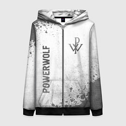 Толстовка на молнии женская Powerwolf - white gradient вертикально, цвет: 3D-черный