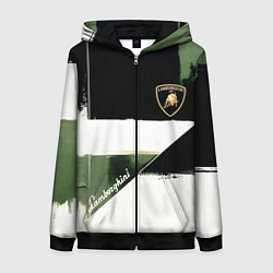 Толстовка на молнии женская Ламборджини логотип, цвет: 3D-черный