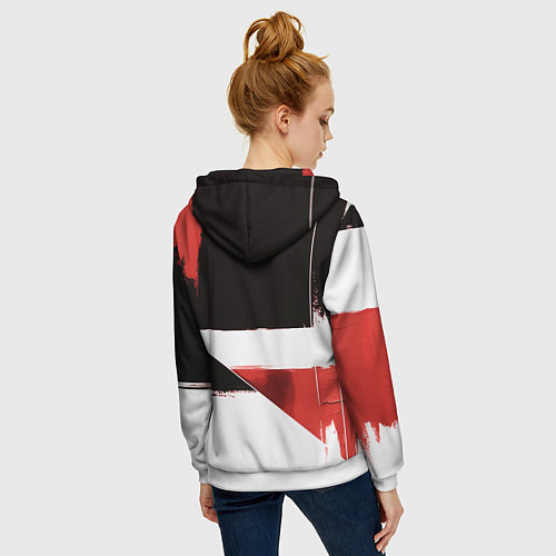 Женская толстовка на молнии Митсубиси логотип / 3D-Белый – фото 4