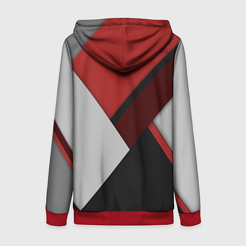 Женская толстовка на молнии Color black red grey / 3D-Красный – фото 2