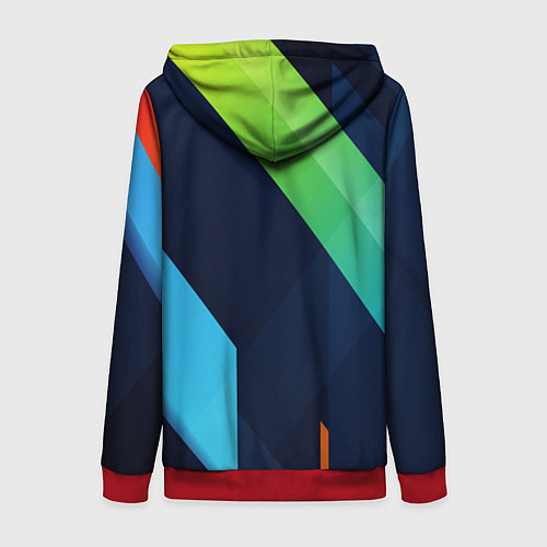 Женская толстовка на молнии Multicolored / 3D-Красный – фото 2