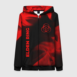 Толстовка на молнии женская Elden Ring - red gradient вертикально, цвет: 3D-черный