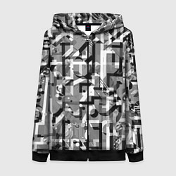 Женская толстовка на молнии Серый объёмный эффект