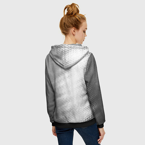 Женская толстовка на молнии Spirited Away - white gradient по-вертикали / 3D-Черный – фото 4