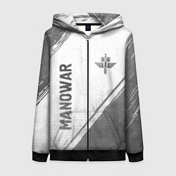 Толстовка на молнии женская Manowar - white gradient вертикально, цвет: 3D-черный
