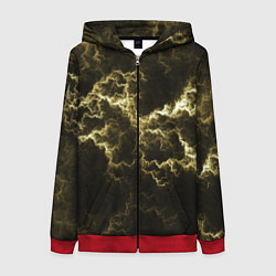 Толстовка на молнии женская Lightning yellow, цвет: 3D-красный