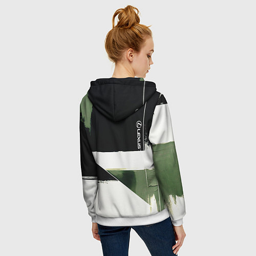 Женская толстовка на молнии Lexus логотип / 3D-Белый – фото 4