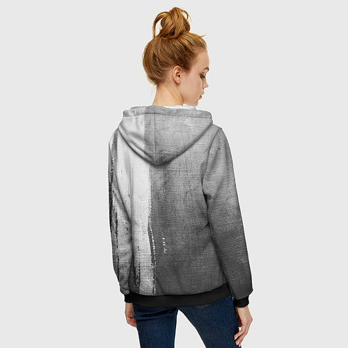 Женская толстовка на молнии Bon Jovi - grey gradient по-вертикали / 3D-Черный – фото 4