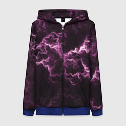 Толстовка на молнии женская Lightning pink glow, цвет: 3D-синий