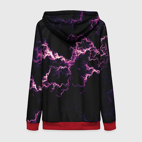 Женская толстовка на молнии Lightning pink glow / 3D-Красный – фото 2