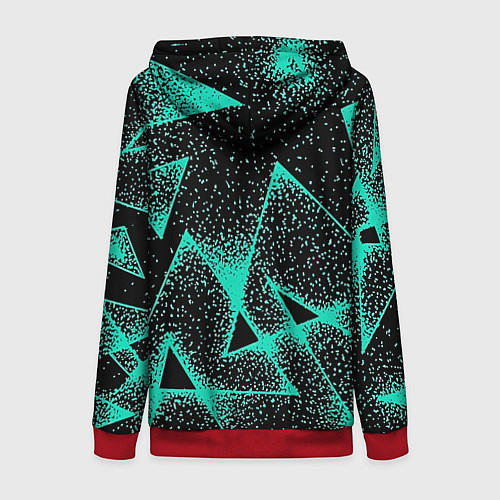 Женская толстовка на молнии The triangle is light blue / 3D-Красный – фото 2