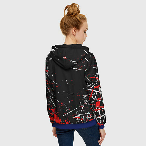 Женская толстовка на молнии Арсенал штрихи красок / 3D-Синий – фото 4