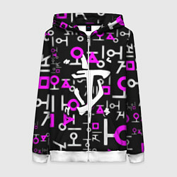 Толстовка на молнии женская Doom неоновый паттерн, цвет: 3D-белый