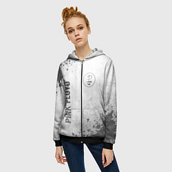 Толстовка на молнии женская Pink Floyd - white gradient вертикально, цвет: 3D-черный — фото 2