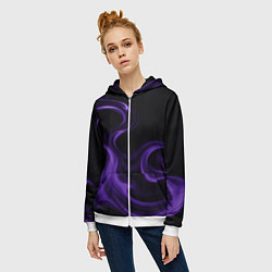 Толстовка на молнии женская The color is purple, цвет: 3D-белый — фото 2
